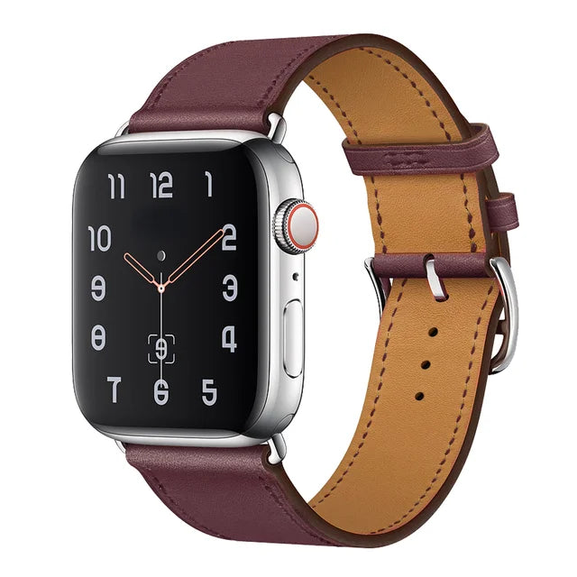 Genuine Leather Bracelet Strap For Apple Watch Band 45mm 49mm 41mm 44mm 42mm 40mm band iWatch Ultra/2 10 42/46mm 9 8 7 6 5 4 SE